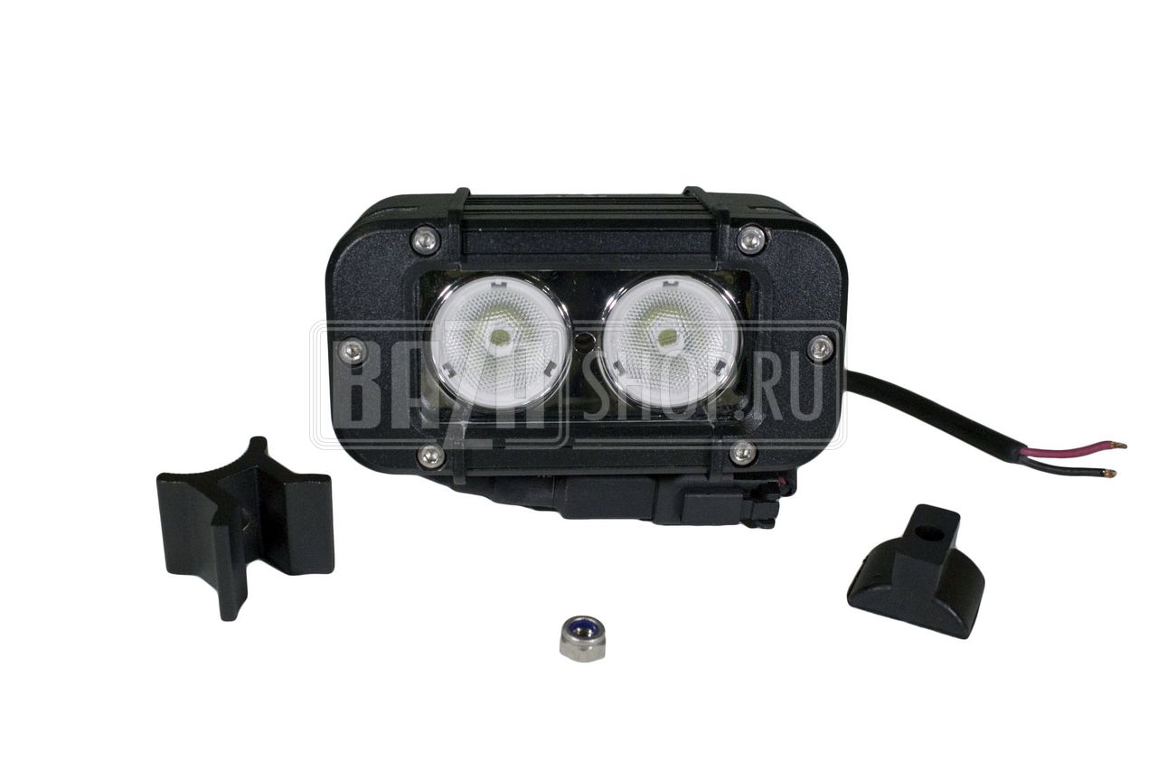 Фара светодиодная рабочего света 20W (10W*2) прям. 12 см (К-Т 2шт.) IP67 "redBTR" / 844021 комплект 2 шт.